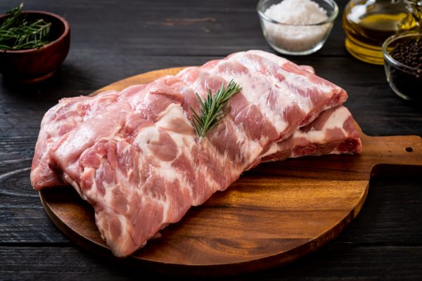 Fresh raw pork ribs